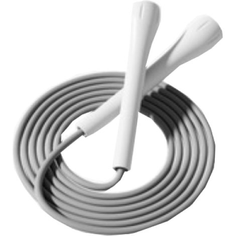 1 Corde à sauter, réglable 2,6-3,2m, poignée ergonomique, câble acier PVC, pour course fitness (1/5)