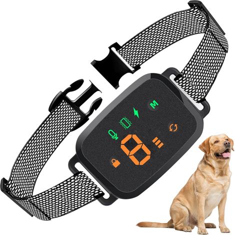 Collier Anti Aboiement Chien, 4 Modes, pour Petits et Grands Chiens, Noir (1/5)