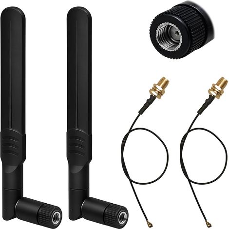2SETS Double Bande Antenne, Double Bande Antenne Omnidirectionnelle pour Réseau sans Fil, Antenne WiFi Exterieur pour Répéteur Et Antenne Pc avec Connexion Stable Et Étendue (1/5)