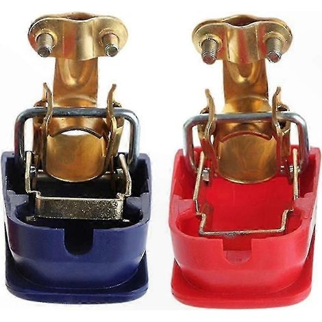 Lot de 2 pinces universelles pour bornes de batterie 12 V, pour applications automobiles, marines et camping-cars (bonne qualité). (1/4)