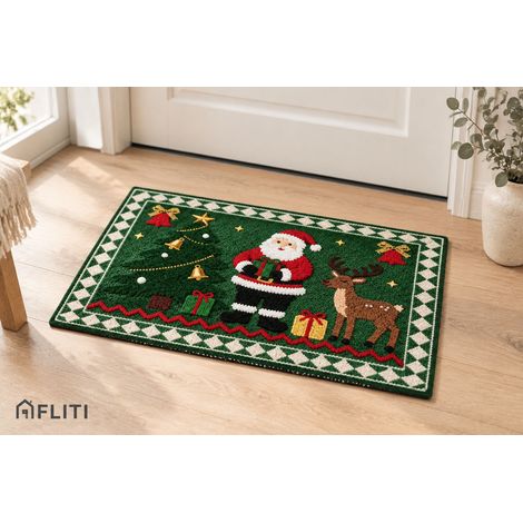 FLITI Crystal Velvet Christmas Rug, Non-Slip, Stain Resistant, 40x60cm (1/5)