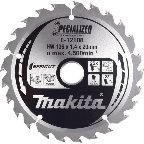 Scie circulaire Makita E-12108 136x1 4x20 mm Z25 23°