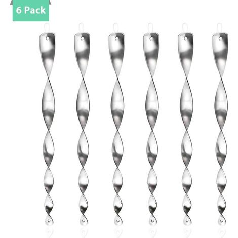Lot de 6 Répulsif Oiseaux 30 cm Barre Effaroucheur Oiseaux 360 Degrés Réfléchissant en Spirale Lumineux, Dispositif De Contrôle Spiral Ornemental pour Ferme Jardin (1/4)
