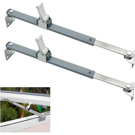Set of 2 adjustable telescopic window locks – window stoppers, window latches, windbreak brackets (1/5)