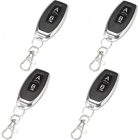 Telecomando 433 MHz con pulsanti AB, trasmettitore wireless in metallo, codice di apprendimento, telecomando intelligente per apriporta da garage (4 articoli) (1/4)