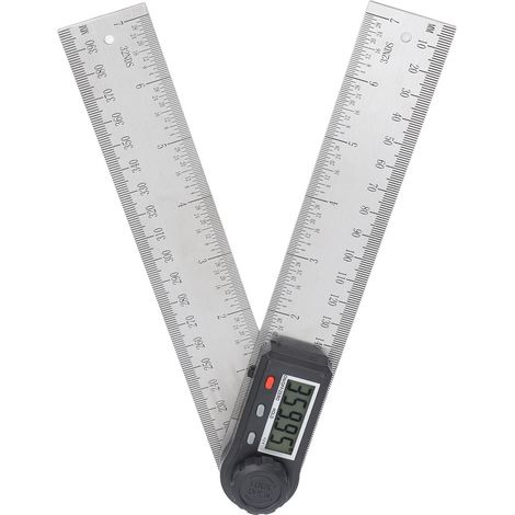 Digitaler Winkelmesser 200 mm, 360° drehbar, arretierbar, LCD-Display, Winkelmessgerät für die Holzbearbeitung (1/5)