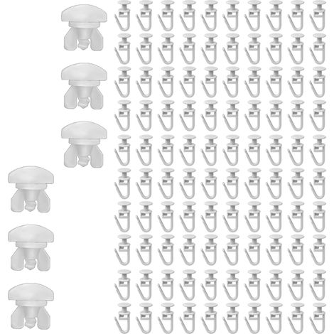 Ensemble aus 100 Häkelnadeln von Suspension Pliables Verrouillables und 6 Bouchons von Schienen, Ensemble von Patins von Plafond, Häkeln von Rideau (1/5)