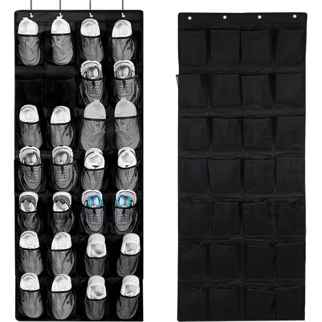 Zapatero colgante para puerta, zapatero detrás de la puerta, organizador de zapatos colgante, 28 compartimentos, organizador de zapatos, puerta, bolsa para zapatos colgante, para armario, dormitorio ( (1/5)