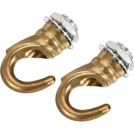2er Pack Legierung Decke Haken Zubehör Platte 23mm x 31mm Kupfer Ton (1/5)