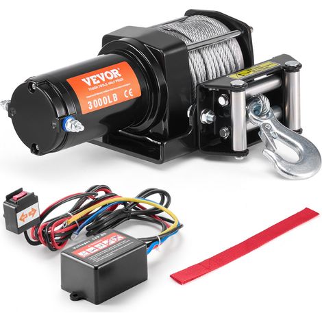 Treuil Électrique VTT UTV Capacité de Traction 1361 kg 12 V CC avec Câble en Acier à 7 Brins Φ 0,5 x 1188,7 cm, Contrôle Filaire, Étanchéité IP55, Treuil pour Remorquage VTT UTV Tout-terrain (1/5)