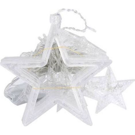 2.5m 12 Étoiles Rideaux Lumineux Guirlandes Lumineuses Décoration, guirlande Etoile avec 8 Modes d’éclairage Pour Mariage, NoëL DéCo, Vacances, Festivals, intérieur et extérieur