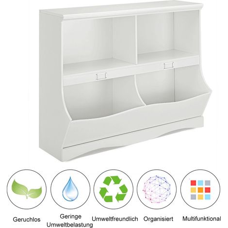 Estanteria con contenedores estanteria para juguetes para ninos 1055 x 395 x 84 cm blanco