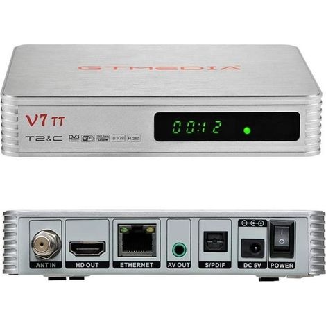 Paraboles GT Media V7 TT Decodeur TNT pour TV Récepteur Câble Combo Tuner DVB-T-T2 DVB-C Démodulateur H.265 HEVC 10bit F 1544