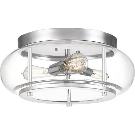 Plafoniera lampada da soffitto bagno luce IP44 acciaio cromato vetro trasparente 3 luci (1/5)