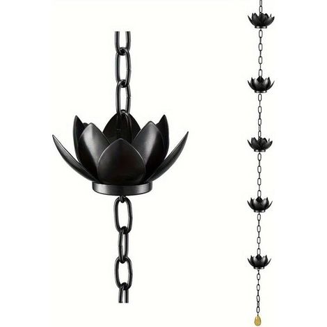 Lotus Chaîne attrape pluie pour gouttière, remplace gouttière, coupelles de dérivation d', décoration extérieure (1/5)