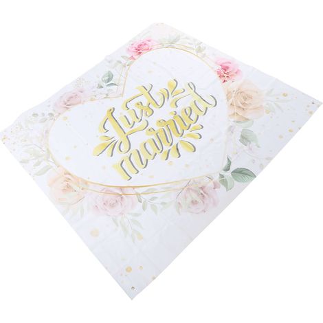 Fond photo bohème à motif cœur pour fiançailles et mariages, coffret cadeau inclus (1/5)