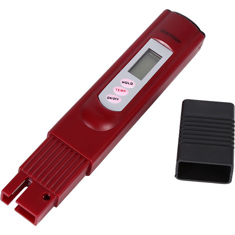 Testeur de qualité d'eau numérique LCD TDS 0-9999 PPM avec mesure de température rouge, stylo de contrôle pureté pour filtration, testeur portable précis. (1/3)