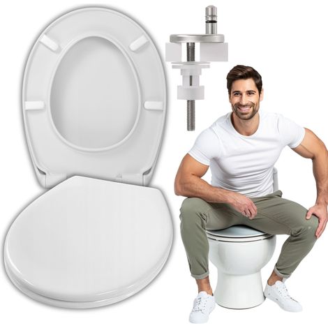 Cersanit Lunette WC Ovale - 36 x 45 cm - Blanc - Résistante - Antibactérienne - Douceur silencieuse (1/5)