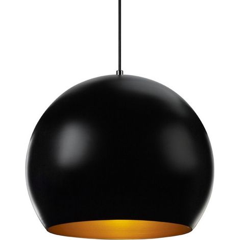 Suspension architecturale sphere en métal doré noire Ø 350mm pour lampe E27 230V (non incl) IK04 IP20 BOWL GM (1/3)