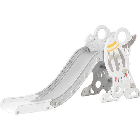 Toboggan enfant 1,5-3 ans fusée autocollants gris 157x46,5x80 cm
