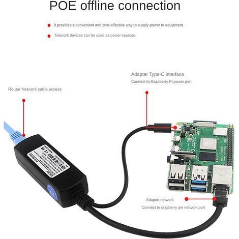Gigabit PoE Splitter 5v3a 1000mbps Type-c Power Over Ethernet for for for IP Camera for (1/4)