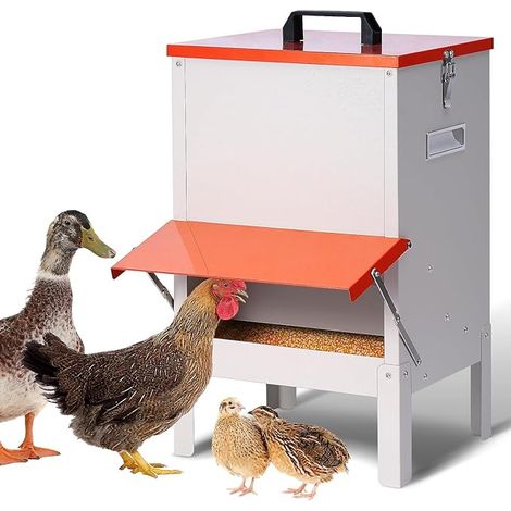 Chicken Feeder Metal Food Dispenser for Poultry and Ducks Outdoor (1/5)