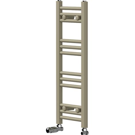 LuxeBath Termoarredo Scaldasalviette Sahara 300x800 con Valvola Termostatica Portasciugamano da Parete con Design Moderno, Calorifero Dritto con Attacco Laterale, Colore Beige Opaco, Potenza 165 Watt (1/5)