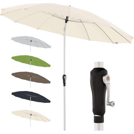 Parasol Crank Asia Ø 250 cm, Off-White, manivelle, UV 50+ (1/5)