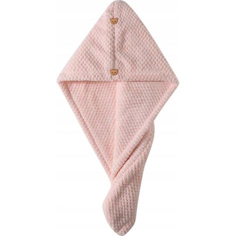 Cappuccio asciugamano per capelli Ecarla 65x25cm Rosa REC52WZ1 (1/4)