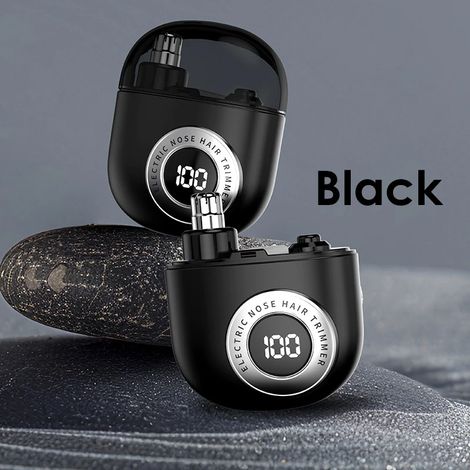 Tondeuse nasale (noire), rechargeable par USB, à double lame, électrique et portable (1/5)