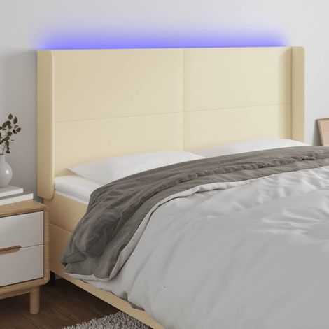 Testiera a LED Crema 203x23x118/128 cm in Similpelle vidaXL (1/5)
