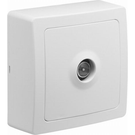 Enchufe de televisión de superficie Blok blanco