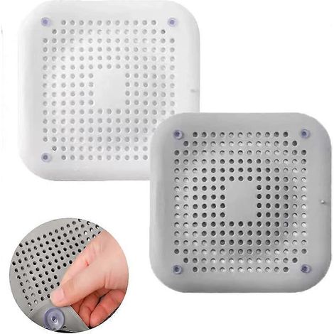 Set mit 2 Abflussrosten mit Saugnäpfen zum Auffangen von Haaren