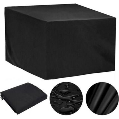 Housse Salon De Jardin Exterieur 110x110x85cm Oxford HousseDe Protection De Jardin Imperméable AuVentAnti-UV Bache (Noir) (1/4)