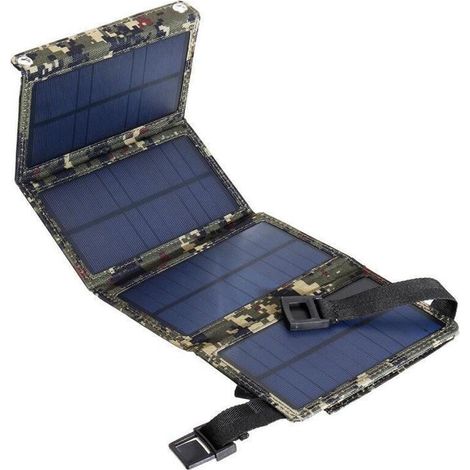 Outdoor Cell Phone Solar Panel Charging Bag, Small Portable Folding Solar Panel Bag