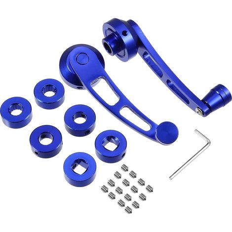 Manovelle per alzacristalli auto in lega di alluminio blu - Set da 2 pezzi - Universali (1/5)