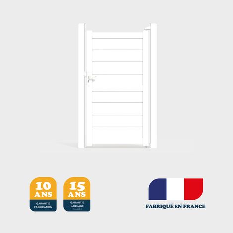 Portillon prêt à poser ILY Blanc 9016 L106 cm X 177cm en aluminium BELTY (1/3)