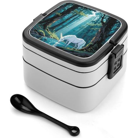 Licorne dans la forêt ancestrale - Boîte à bento empilable avec (1/5)