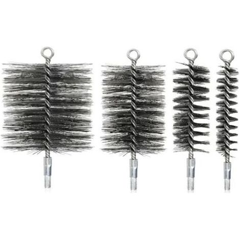 Kaelt - 4PCS Brosse de Ramonage Cheminée, Kit Ramonage Poele Pellet Brosse de Chaudière Métallique, Ø 30/50/80/110mm, Longueur 185mm (1/5)