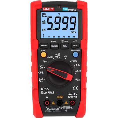 UNI-T UT191E - MULTIMÈTRE NUMÉRIQUE PROFESSIONNEL PRO LINE, CAT III 600V ET IP65