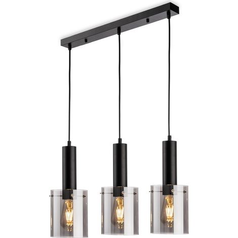 Firstlight Phase Barre lumineuse Phase 3 noire avec verre fumé 3xE27