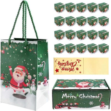 Coffret de tirelire de Noël pour billets et cadeaux (Vert, 20 pièces) (1/5)