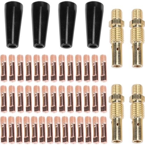 Kit de conseils de buse sans gaz de noyau de flux 48 Pcs, remplacement de conseils de buse sans gaz de noyau de flux 0,030 pouces MIG soudeur accessoires, compatible (1/5)