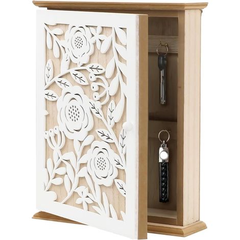 clés en bois style antique mural avec 6 crochets motif (1/5)