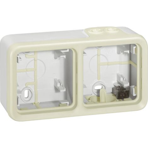 Legrand 069690 - Boîtier à embouts Prog Plexo composable blanc - 2 postes horizontaux