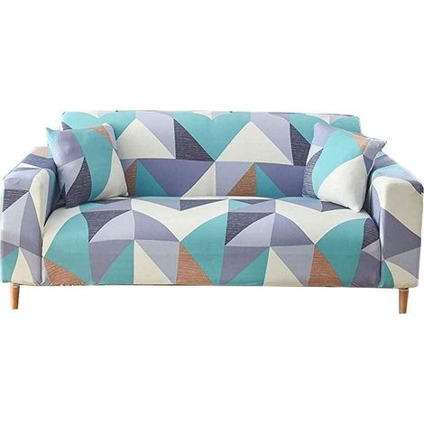 Housse de canapé souple et antidérapante, très extensible, housse de canapé pour coussin, housse de protection universelle élastique pour meubles (géométrie, 4 places 235-300CM) (1/5)