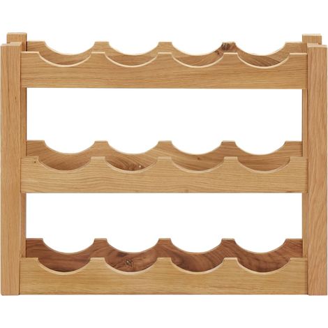 Casier à bouteilles 12 bouteilles 47x21x36 cm Bois de chêne CFW209983 (1/5)