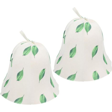 Chapeau de Sauna en Feutre 2 Pièces, Motif Feuilles 6 Pétales Léger et Respirant, Protège la Tête Chaleur, Format Pratique pour Rangement Facile (1/5)