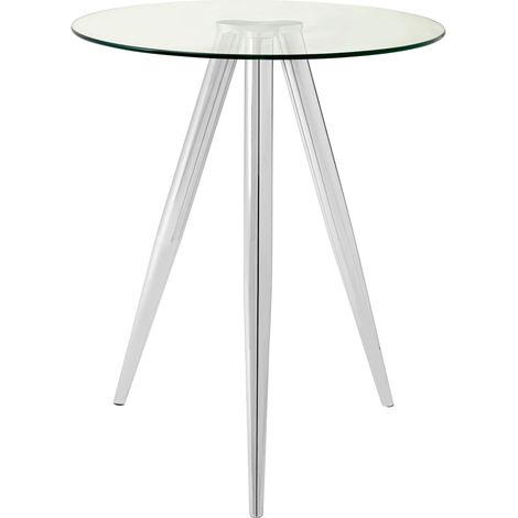 Interiors By Premier Elegant Round Bar Table, Tripod Base Circular Bar Table, Transparent Top Round High Table For Livingroom (1/4)