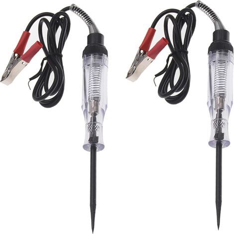 2 Pièces Testeur de Circuit Automatique Kit, Circuit de Fil de Camion de Voiture, 6V 12V 24V DC Tournevis Stylo de Testeur de Circuit de Tension Électrique pour Interrupteur, Fusible, Fils (1/5)